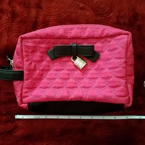 Betsey Johnson ~ Quilted, Hot Pink Cosmetics Bag